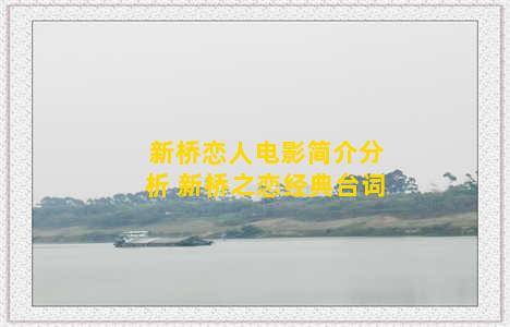 新桥恋人电影简介分析 新桥之恋经典台词
